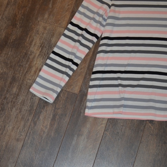 Croft and Barrow - Pink and Gray Stripe Blouse - Picture 3 of 7